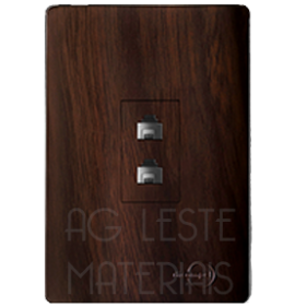 Conjunto Jack Duplo RJ11 Telefone 4x2 - Novara Especiais Tabaco